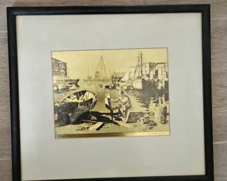 Lionel Barrymore Gold Foil Etching - Purdy's Basin