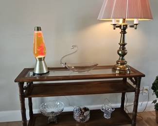 Vintage Bar Cart with Glass Top