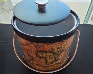 Vintage World Map Ice Bucket