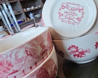 Johnson Bros. "The Alamo" Pattern China Bowls and Plates