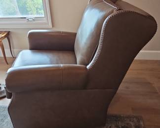 Hancock & Moore Leather Wingback Swivel Chair