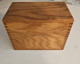 Vintage Wooden Recipe Box with Dividers