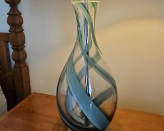 Murano Style Swirl Art Glass Table Lamp