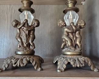 Pair of Cherub Candlesticks