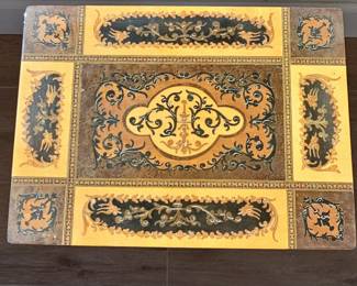 Vintage Italian Sorrento Marquetry Music Box Table