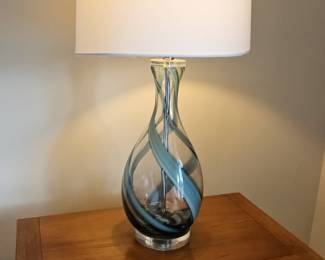 Murano Style Swirl Art Glass Table Lamp