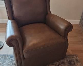 Hancock & Moore Leather Wingback Swivel Chair