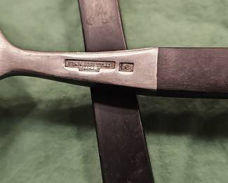 Vintage Stainless Steel Salad Servers with Black Handles, "Kingston Japan"