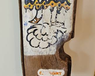 C. Stewart Taos Folk Art Wooden Wall Hanging
