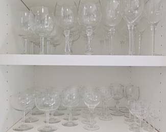 Assorted Crystal Wine and Cocktail Glasses