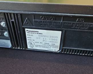 Panasonic PV-4800 VHS VCR with Remote