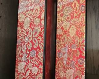 Decorative Boxes with Floral Brocade Fabric