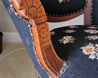 Victorian Eastlake Needlepoint Upholstered Armchair