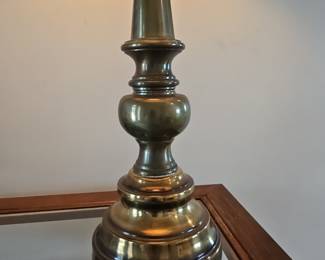 Vintage Stiffel Brass Baluster Table Lamp with Pleated Shade