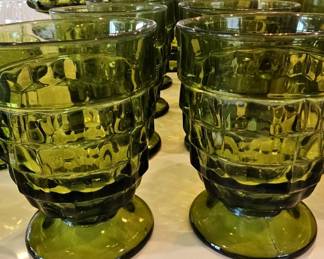 Green Whitehall Glass Tumblers