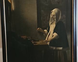 Woman Holding a Balance by Johannes Vermeer Reproduction