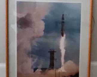 Convair Atlas USAF Intercontinental Ballistic Missile Launch Framed Photograph