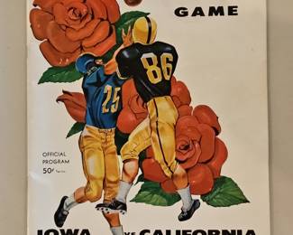 1959 Rose Bowl Game Official Program Iowa vs. California
