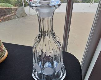 Vintage Cut Crystal Decanter with Profile Medallions and Stopper