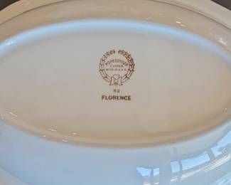 Pope Gosser China Florence Pattern Serving Bowl