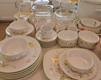 Corelle "Spring Blossom" (Green) Dinnerware Set