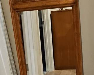 Vintage French Provincial Style Carved Wood and Cane Mirror