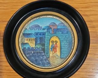 Miniature Religious Scene Oval Wall Plaque