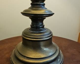 Vintage Swirl Amber Glass Table Lamp with Brass Base, possibly Stiffel Style