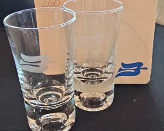 Baccarat Crystal Tumblers with Blue Logo