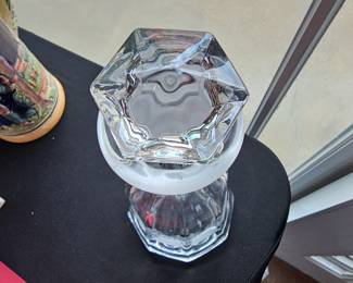 Vintage Cut Crystal Decanter with Profile Medallions and Stopper