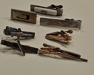 Collection of 6 Vintage Themed Tie Clips