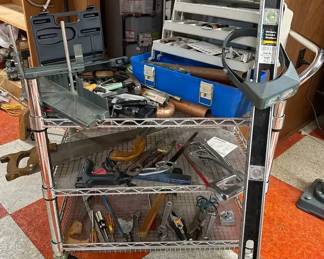 Rolling Tool Cart Packed With Tools