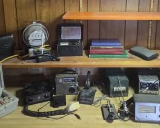 Vintage Electronics  Radio Gear Lot  Test Instruments, Morse Key, Rotator, Power Supplies