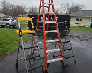 Two Step Ladders with 8 ft Werner Ladder