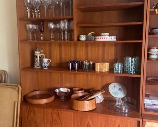 Assorted GlasswareDanish Wood Salad Service