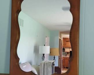 Scallop Frame Wood Mirror