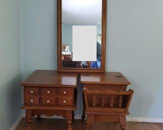 Wood Americana End Tables  Mirror