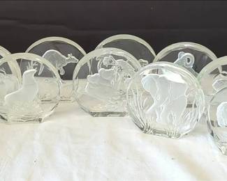  04 Danbury Mint Etched Wildlife Crystal Collectibles