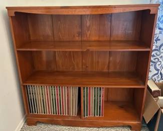 Wooden Bookshelf with Collection of Time Life Library Books