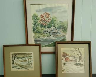 Original Watercolor Painting Trio