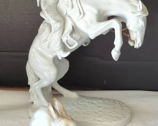 Lladro Rabbit and Gorham Bronco