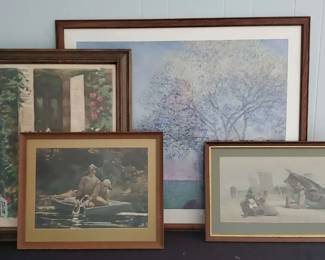 Framed Monet Poster 3 Watercolor Reproductions
