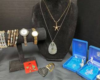 Waterford Crystal Pendant, Brighton Watch and Costume Jewelry