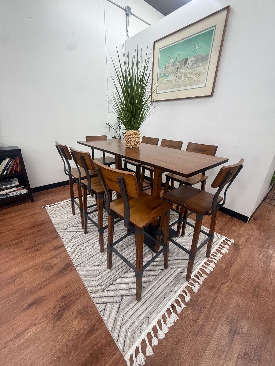 Modern High Top Table & Eight Matching Chairs