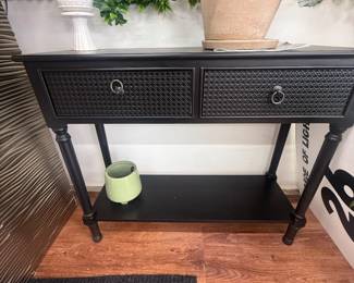 Entrance Table Black Two Drawer