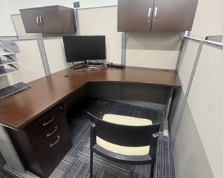 Large Cubicle Desk Three Sections