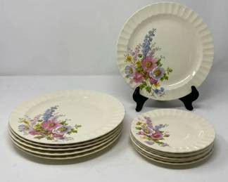 Edwin M Knowles Spring Bouquet Salad And Desert Plates