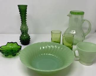 Fire King  Jadite Serving Bowl  Other Green Glass  Decor