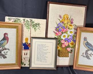 Needle PointEmbroidery Framed Art Artwork