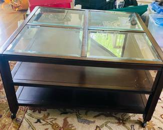 Inserts Norman Hilton Box, Wooden Table With Glass inserts